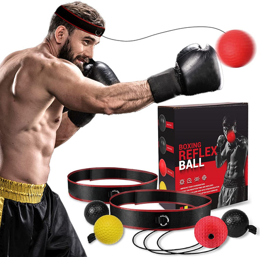 Boxing Reflex Ball Headband Set, Boxing Equipment, Include 4 Different Ball