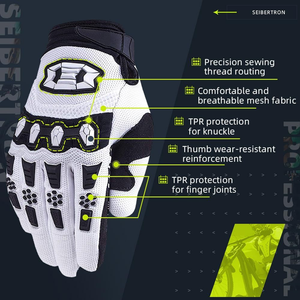 Unisex BMX MX ATV MTB Racing Mountain Bike Bicycle Cycling Off-Road/Dirt Bike Gloves Road Racing Motorcycle Motocross Sports Gloves Touch Recognition Full Finger Glove