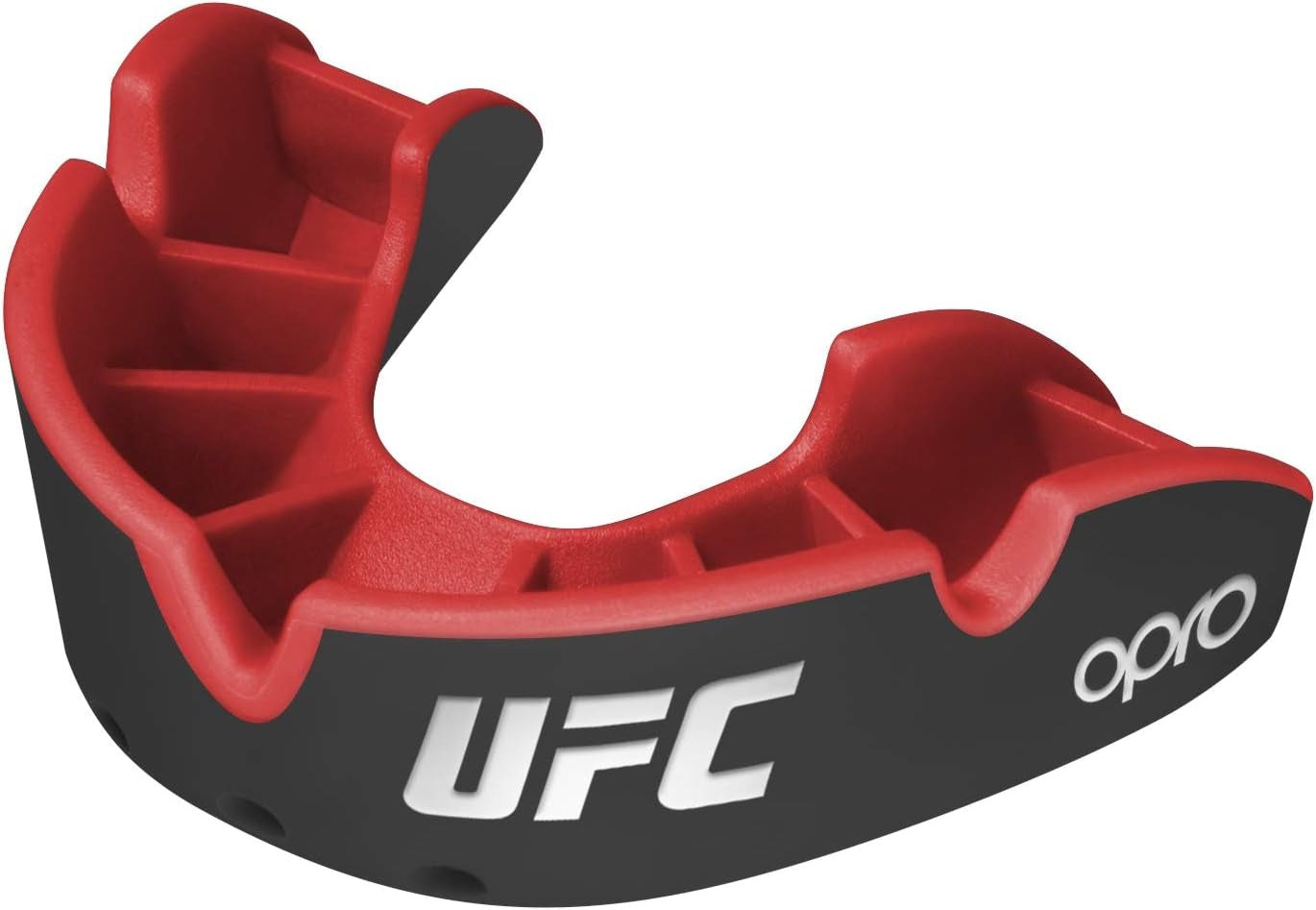 Silver Level UFC Adult and Youth Sports Mouthguard with Case, Kids Gum Shield Featuring Revolutionary Fitting Technology for UFC, MMA, Boxing, BJJ and Other Combat Sports (Black/Red, Youth)